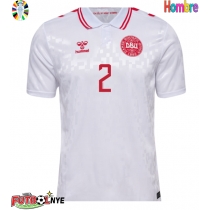 Camiseta Dinamarca Joachim Andersen #2 Visitante Equipación Eurocopa 2024 manga corta